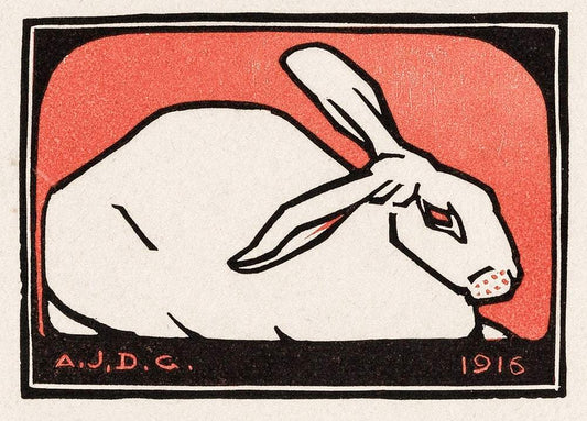 Lying rabbit (1916) by Julie de Graag