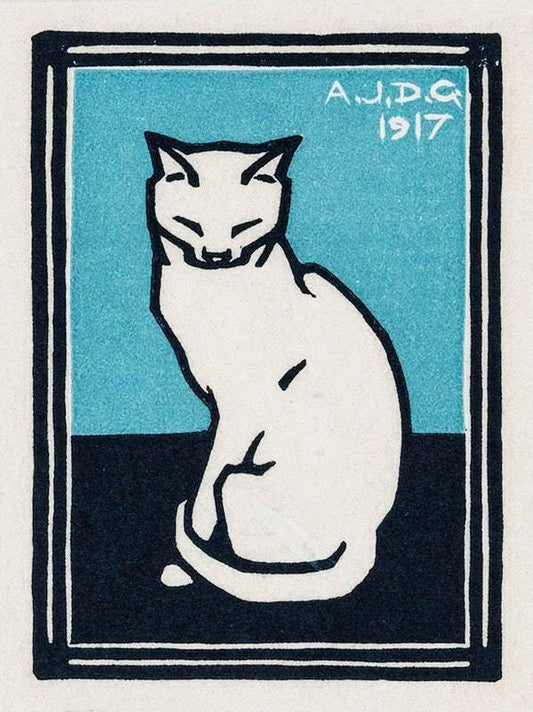 Sitting cat (1917) by Julie de Graag (1877-1924)