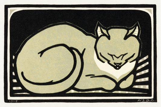 Sleeping Cat (1918) by Julie de Graag