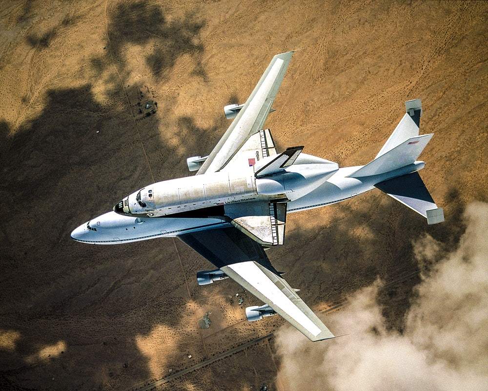 Shuttle Piggy Backed by a Special 747 by NASA