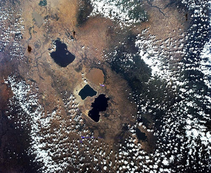 A satellite image of the central area of Ethiopia, showing land and water features.