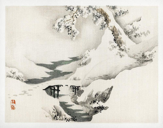 Snowscape by Kōno Bairei (1913)