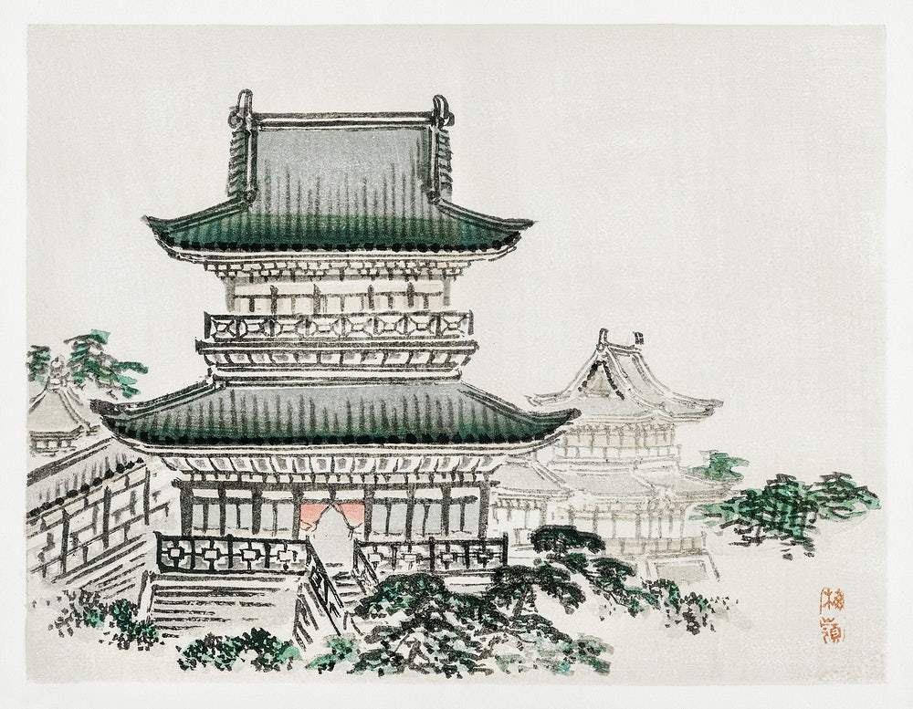 Japanese Architecture by Kōno Bairei (1913)