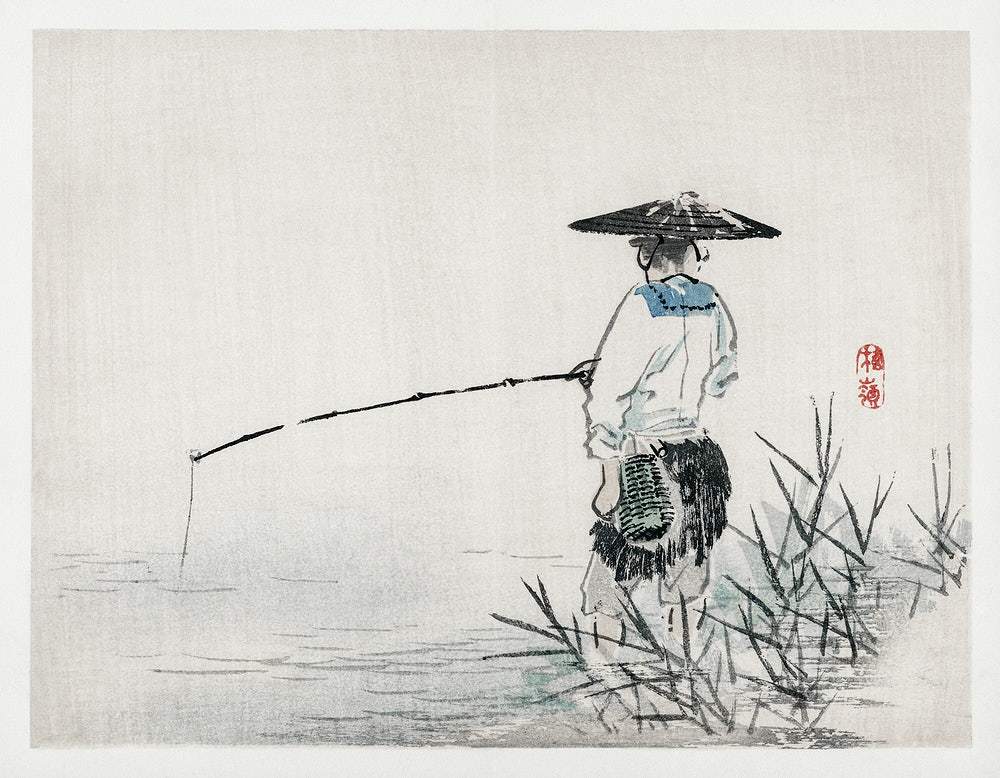 Fisherman by Kōno Bairei (1913)