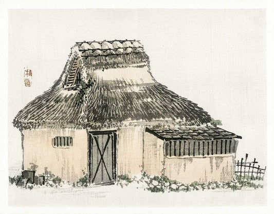 Japanese cottage by Kōno Bairei (1913)