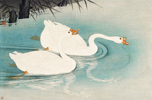 Geese amid Reeds (1928) by Ohara Koson