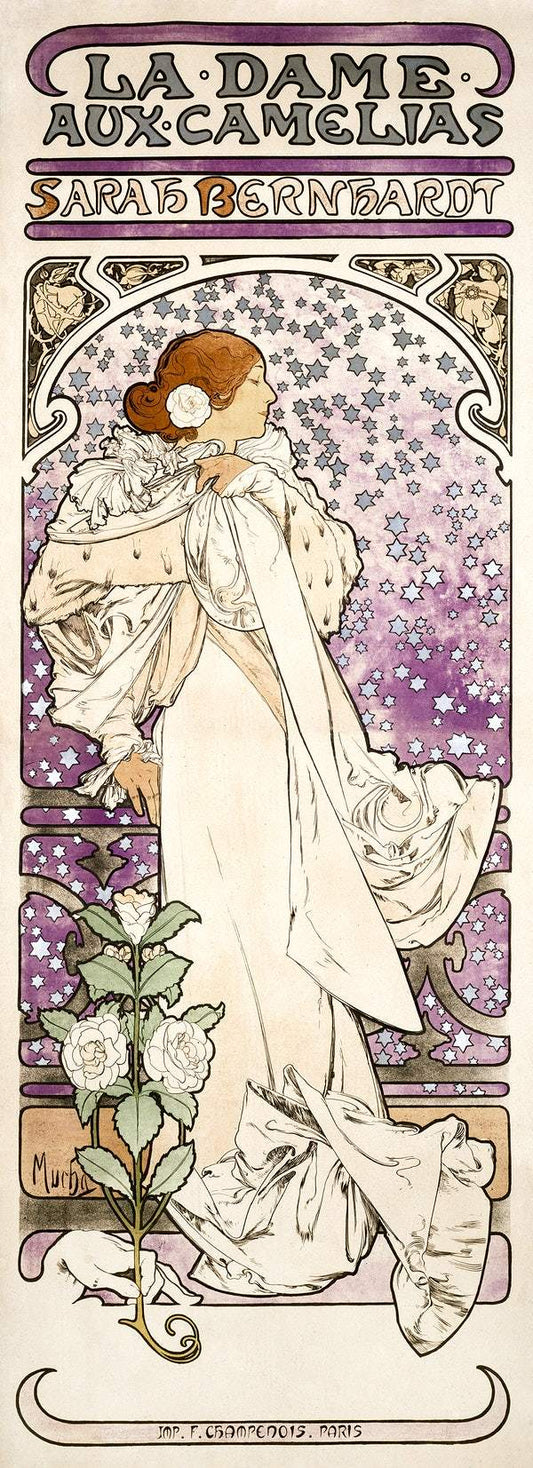 La dame, aux camelias, Sarah Bernhardt (1896) by Alphonse Maria Mucha