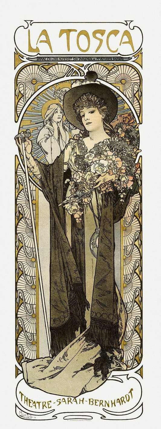 La Tosca, Sarah Bernhardt by Alphonse Maria Mucha