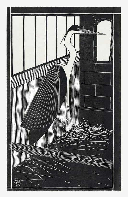 Giant heron (Reuzenreiger) (1915) print in high resolution by Samuel Jessurun de Mesquita