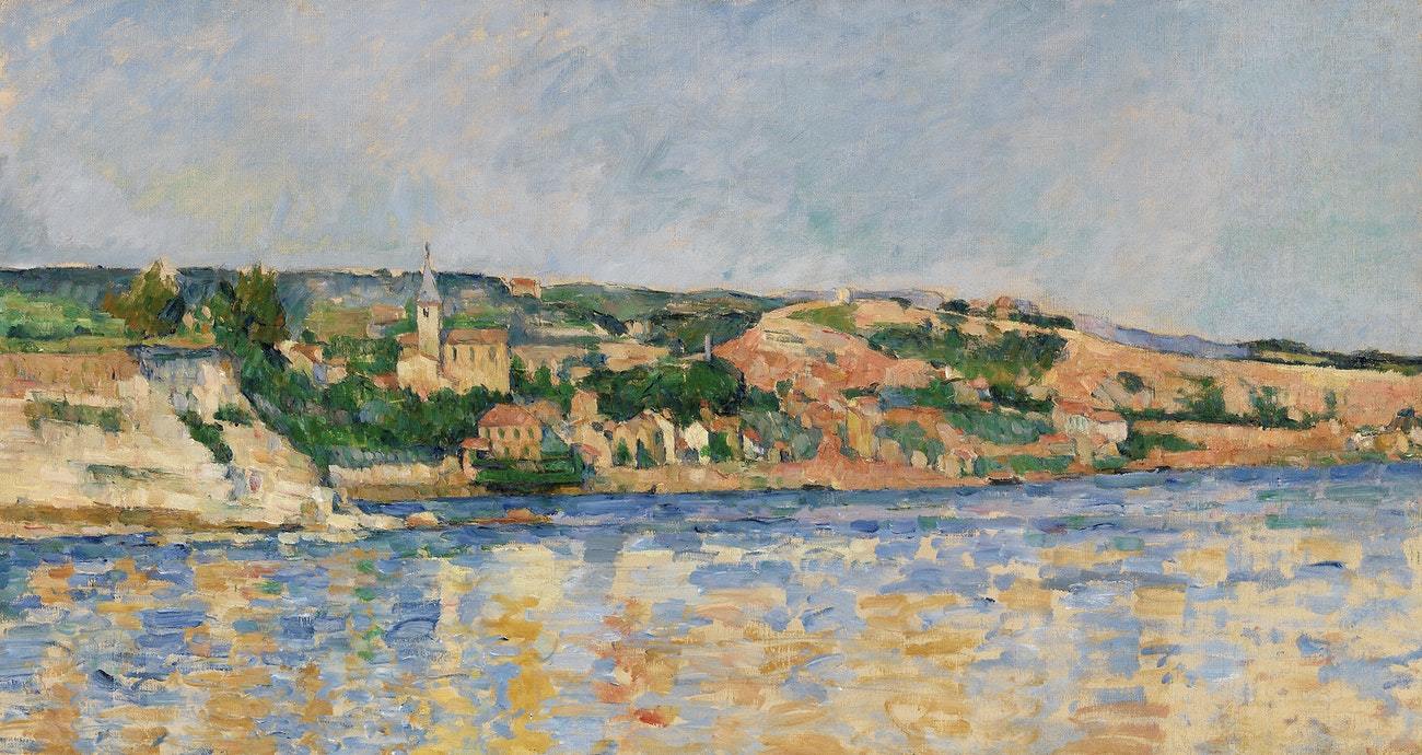 Village at the Water's Edge (ca. 1876) by Paul Cézanne