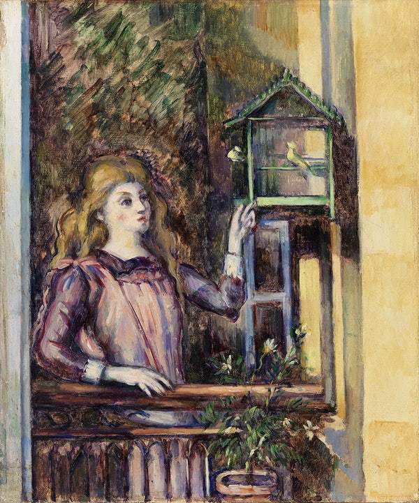 Girl with Birdcage (ca. 1888) by Paul Cézanne