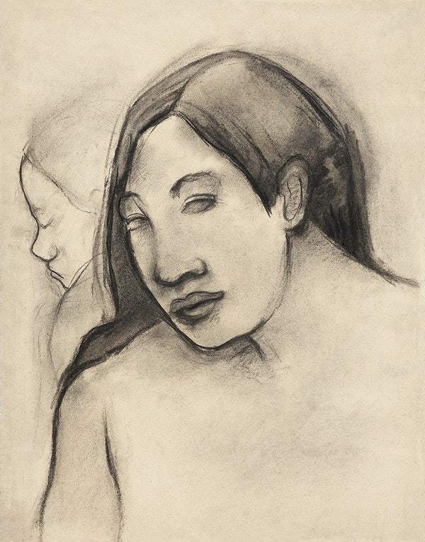 Heads of Tahitian Women, Frontal and Profile Views (ca. 1891–1893) by Paul Gauguin