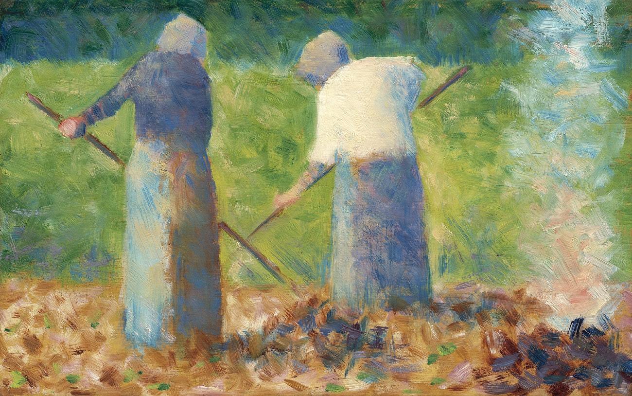 Haymakers at Montfermeil (ca. 1882) by Georges Seurat