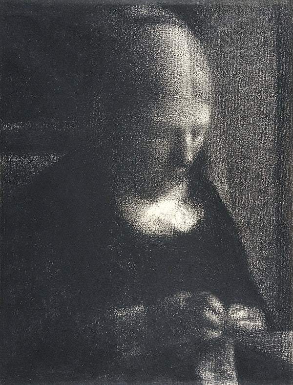 The Artist’s Mother Doing Embroidery (ca. 1882–1883) by Georges Seurat