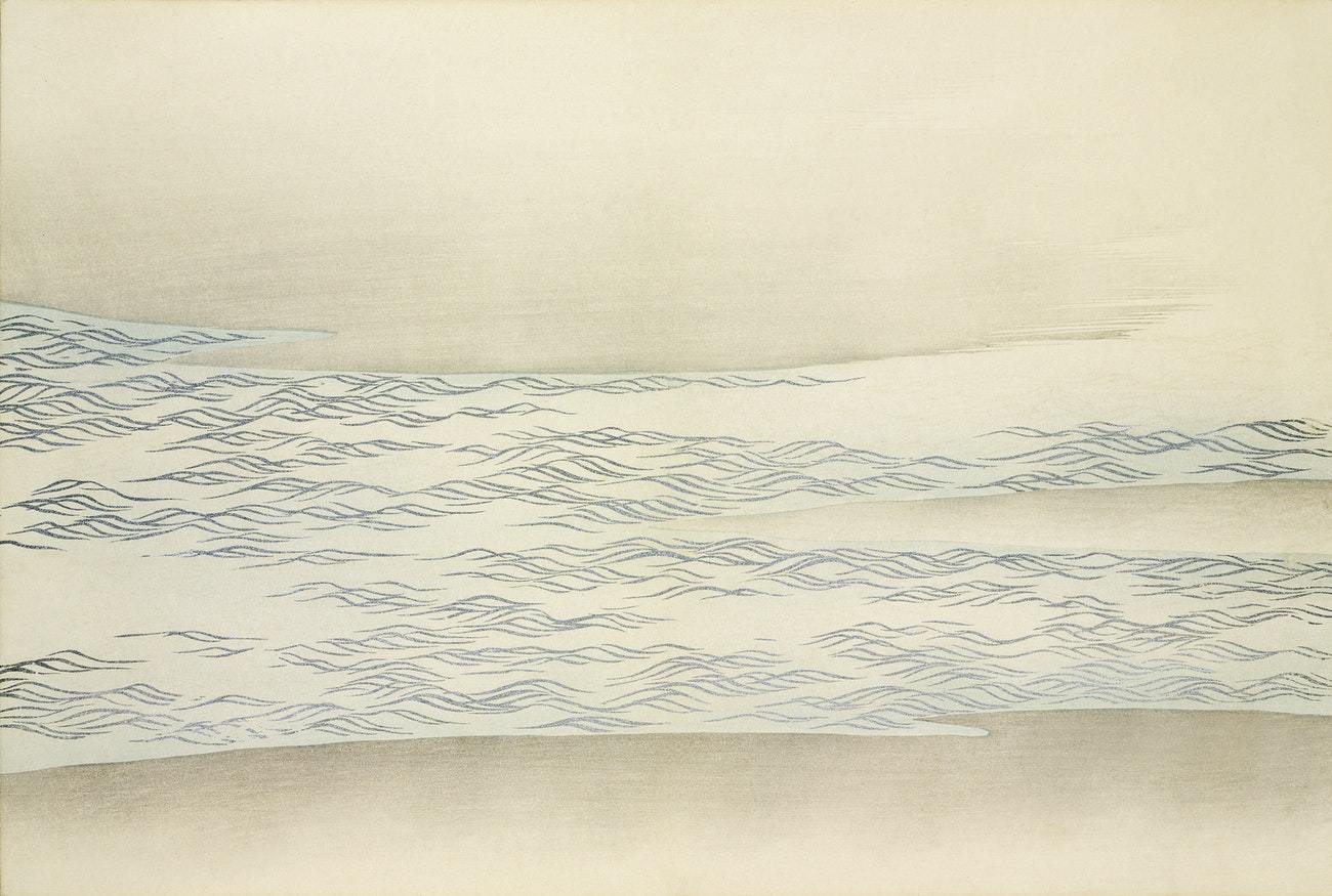 Ocean waves from Momoyogusa by Kamisaka Sekka