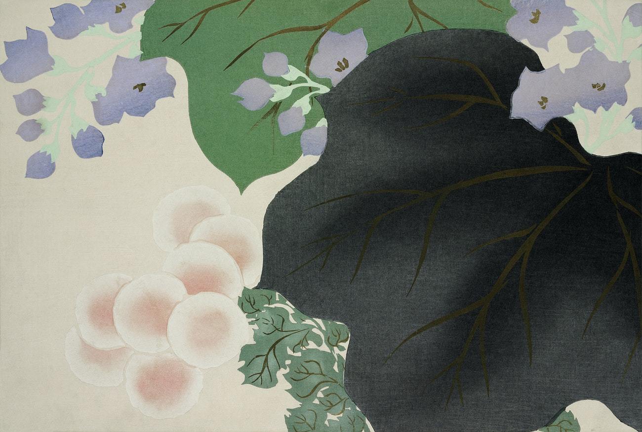 Flowers and leaves from Momoyogusa by Kamisaka Sekka