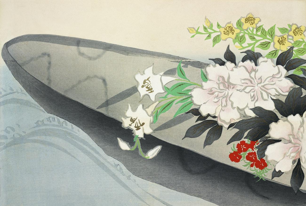 Flower boat from Momoyogusa by Kamisaka Sekka