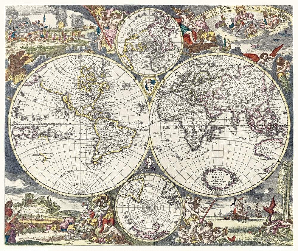 Nova Totius Terrarum orbis tabula (1660) by Justus Danckerts