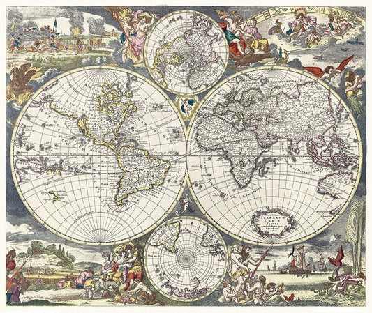 Nova Totius Terrarum orbis tabula (1660) by Justus Danckerts