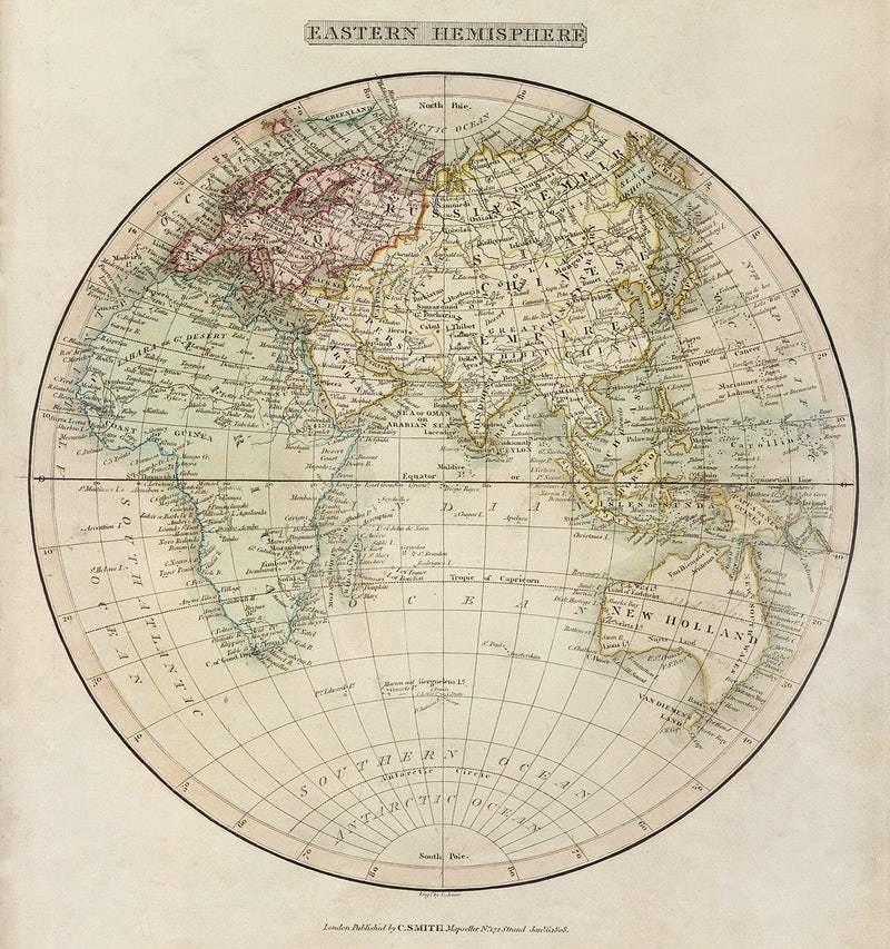 Eastern Hemisphere (1808) by C. Smith