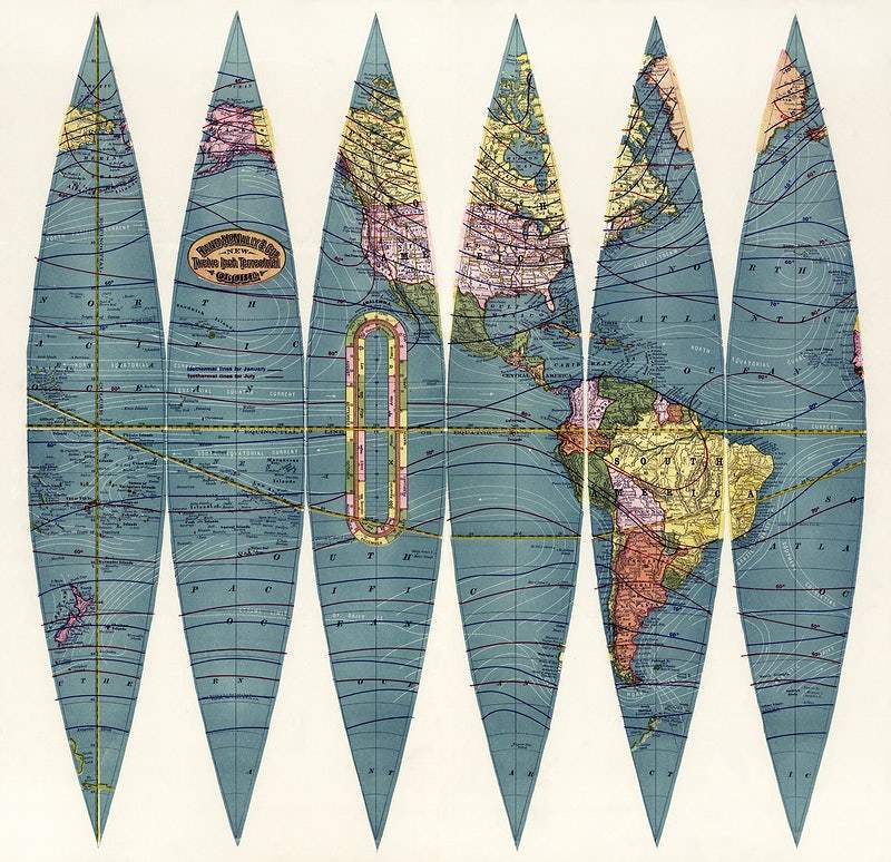 New twelve inch terrestrial globe (ca. 1891) by Rand McNally & Company