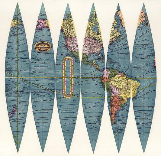 New twelve inch terrestrial globe (ca. 1891) by Rand McNally & Company