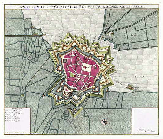 Plattegrond van Béthune (1710) by anonymous