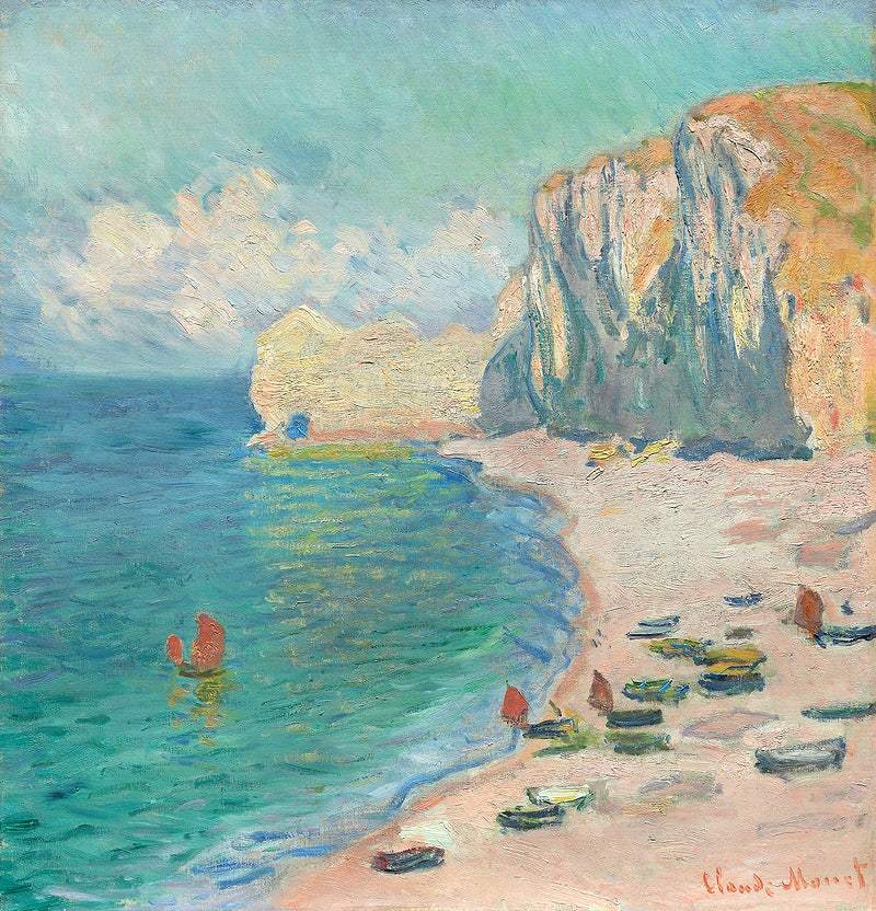 The Beach and the Falaise d'Amont (1885) by Claude Monet