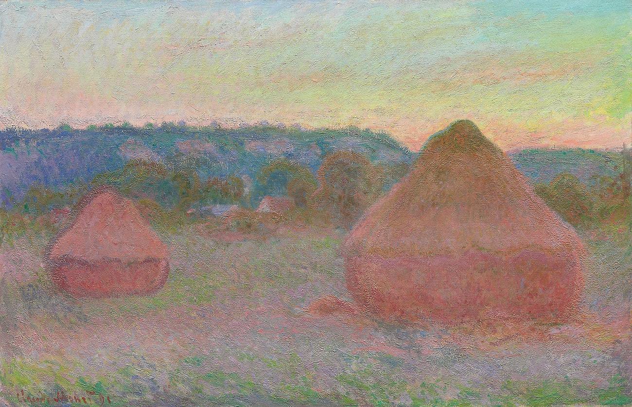 Haystacks, End of Day, Autumn (1890–1891) by Claude Monet