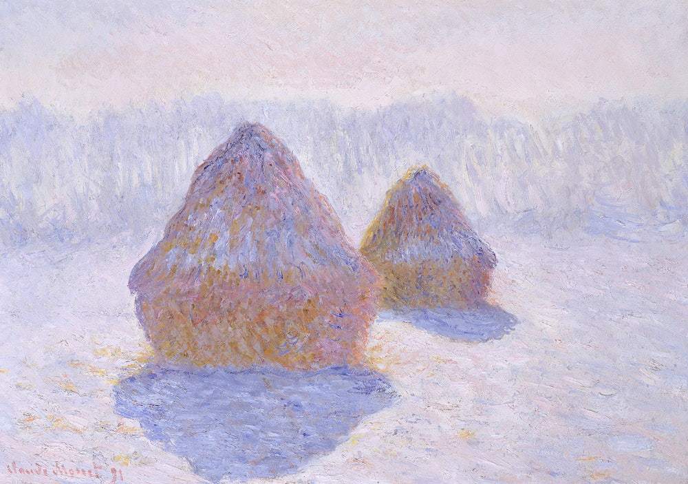 Haystacks (Effect of Snow and Sun) (1891) by Claude Monet