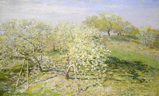 Spring (Fruit Trees in Bloom) (1873) by Claude Monet