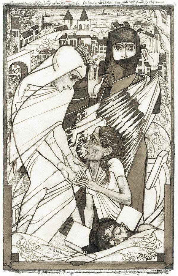 The relief work during the flood of 1926 (1926) by Jan Toorop