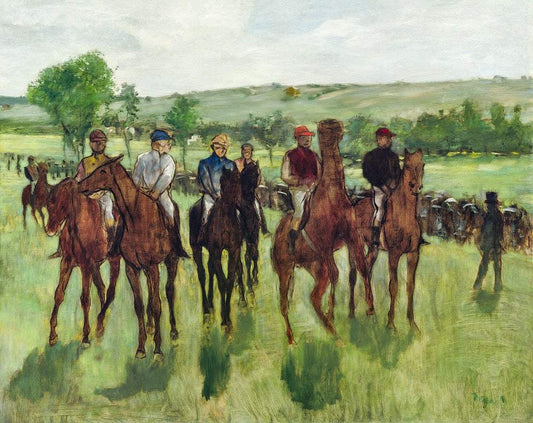 The Riders (ca. 1885) painting in high resolution by Edgar Degas