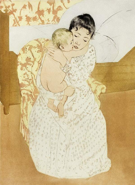 Maternal Caress (1891) by Mary Cassatt.