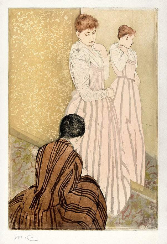 The Fitting (1890–91) by Mary Cassatt