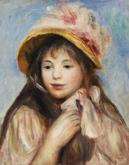 Girl with Pink Bonnet (1894) by Pierre-Auguste Renoir