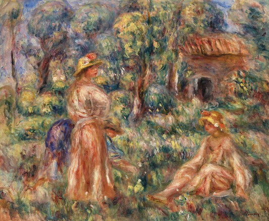 Girls in a Landscape (1918) by Pierre-Auguste Renoir