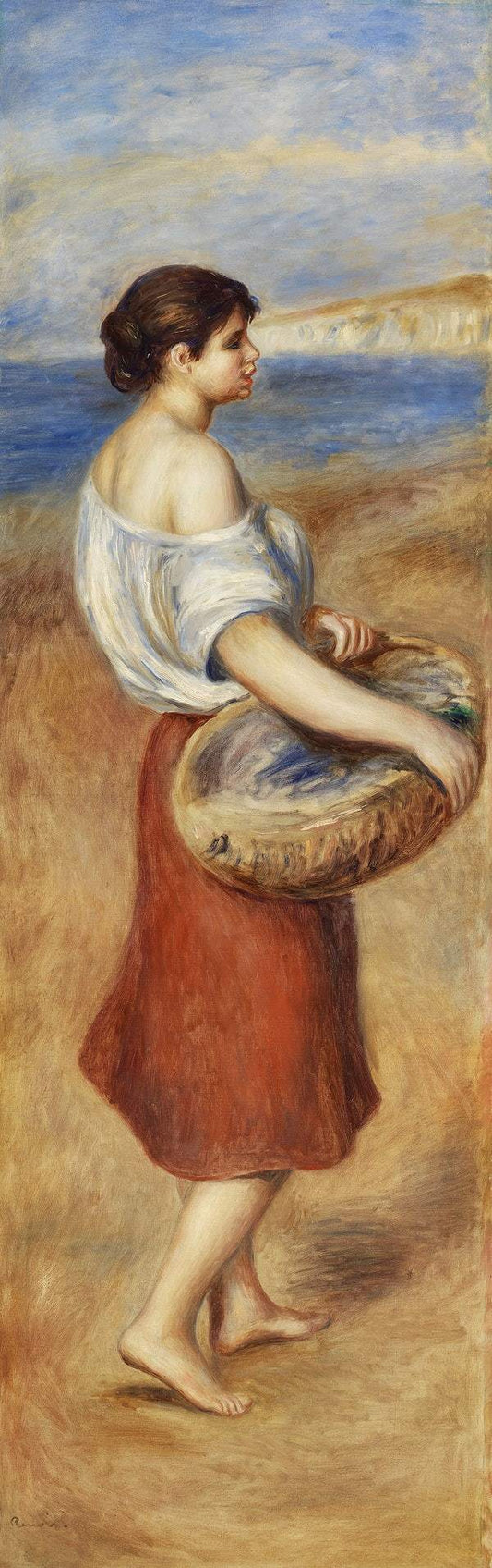 Girl with Basket of Fish (1890) by Pierre-Auguste Renoir