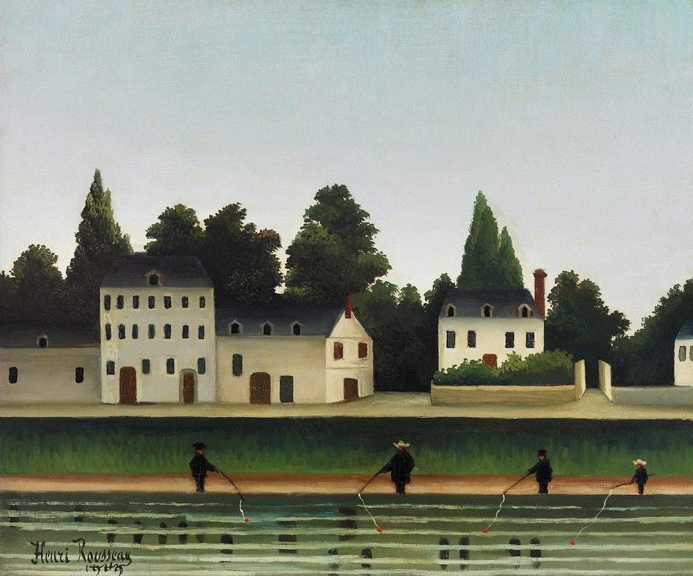 Landscape and Four Fisherman by Henri Rousseau