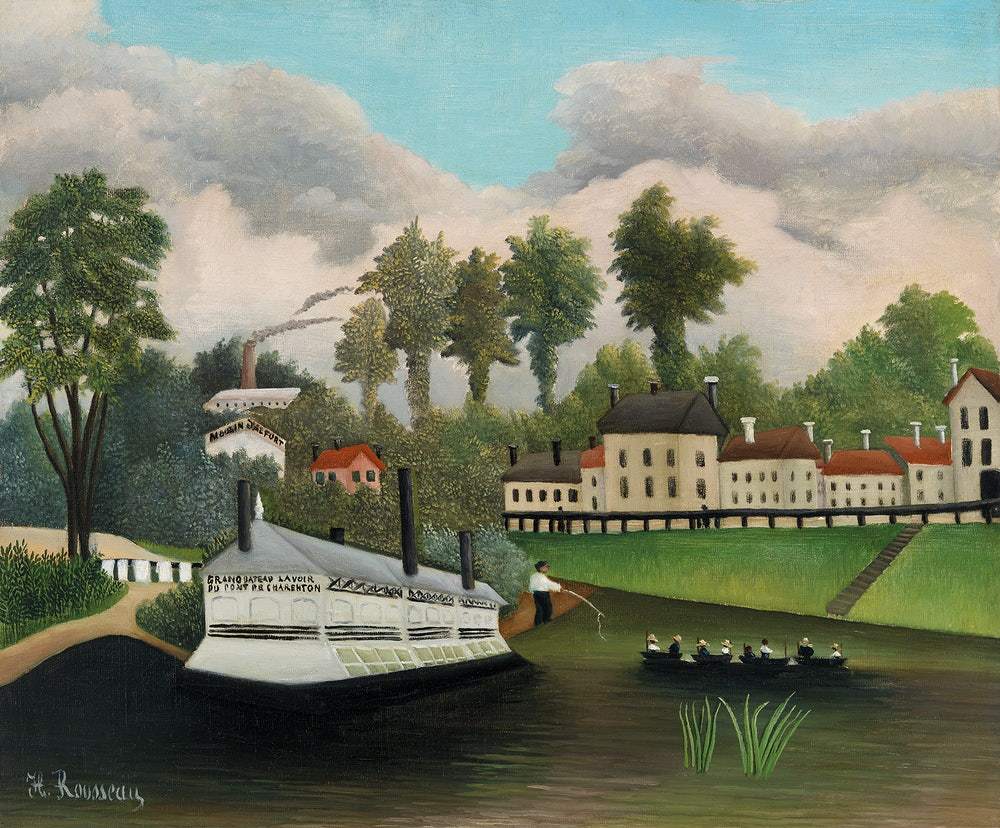 The Laundry Boat of Pont de Charenton (ca. 1895) by Henri Rousseau