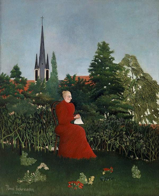 Portrait of a Woman in a Landscape by Henri Rousseau