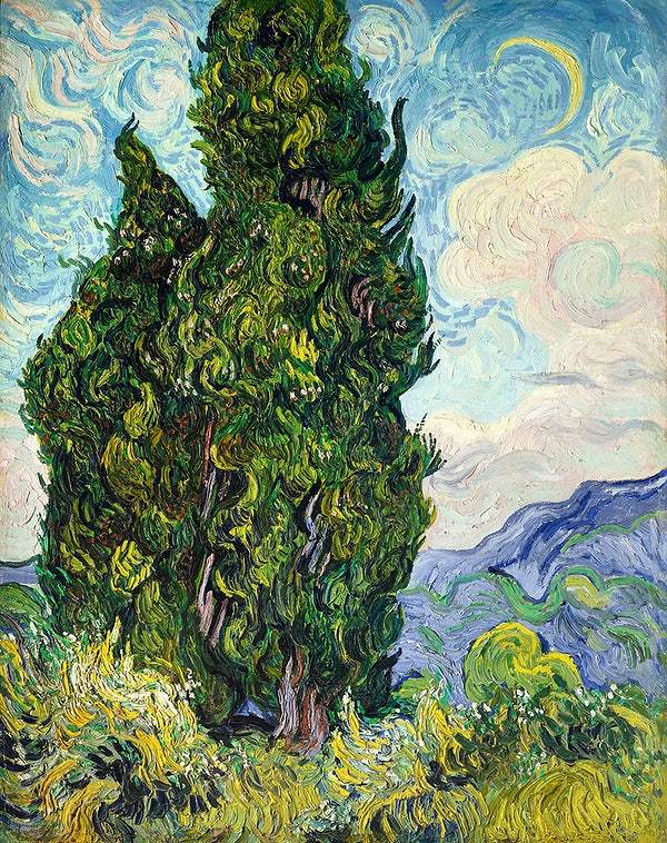 Cypresses (1889) by Vincent Van Gogh