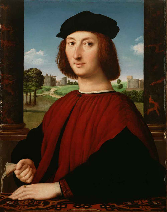 Portrait of a Young Man in Red by Italian Raphael 1505