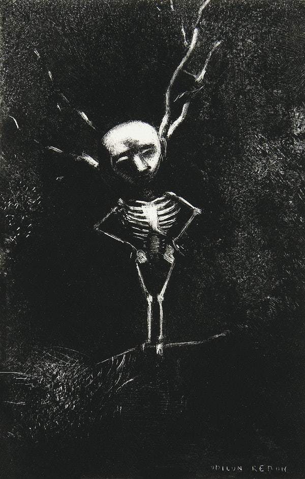 In the Maze of Branches the Pale Figure Appeared (1887) by Odilon Redon