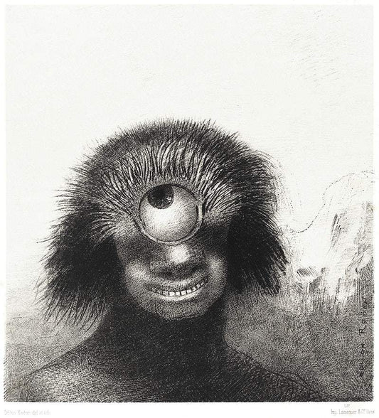 The Deformed Polyp Floated on the Shores, a Sort of Smiling and Hideous Cyclops by the Flower (1883) by Odilon Redon