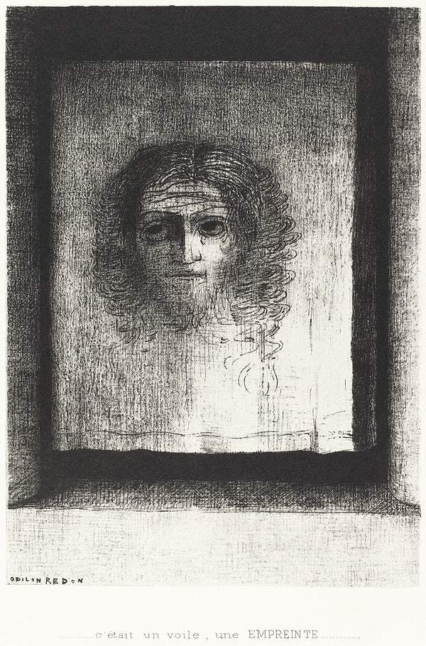 It Was a Veil, an Imprint (1891) by Odilon Redon