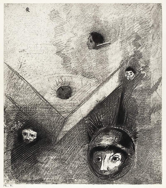 Knowing Finger Traces a Multiform Implacable Nightmare (1890) by Odilon Redon