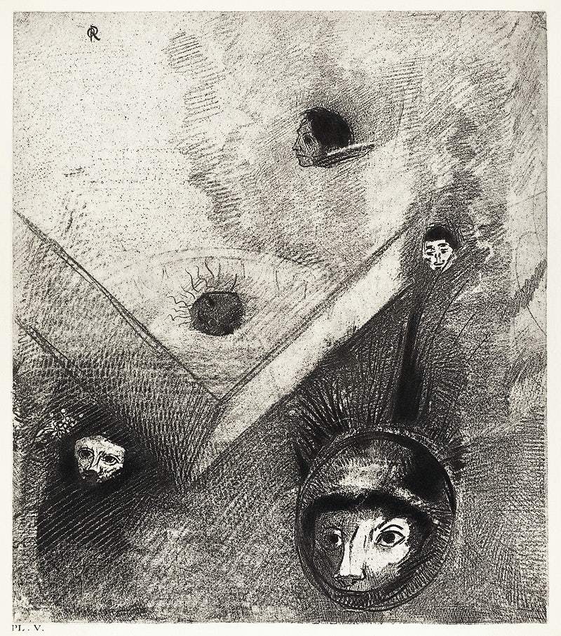 Implacable Nightmare (1890) by Odilon Redon