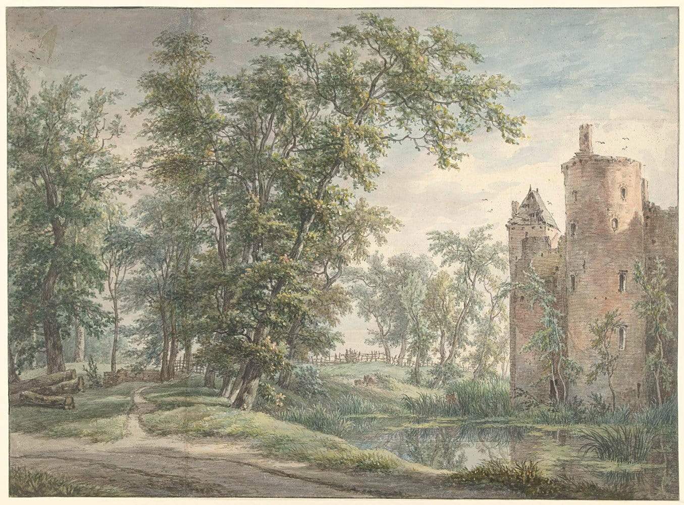 Ruins and Forrest by Edward Lear 1801