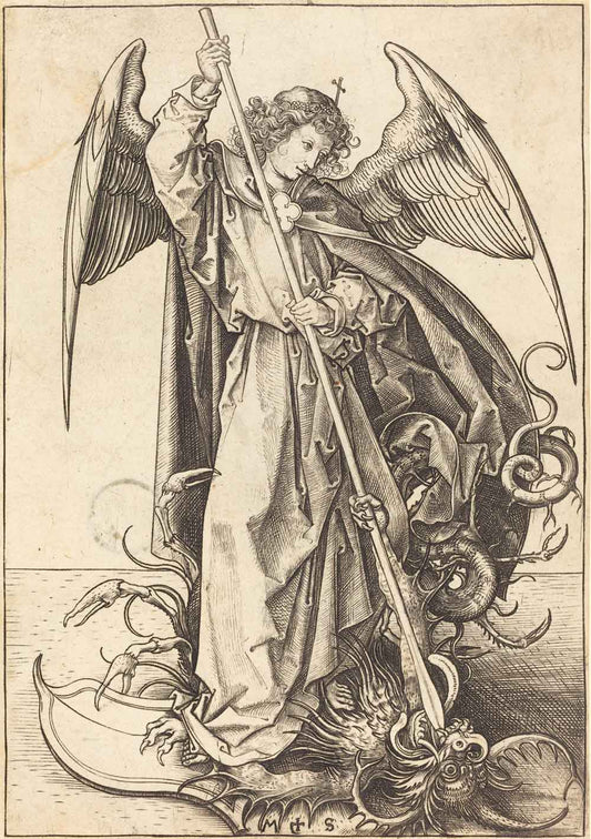 Saint Michael Slaying the Dragon by Martin Schongauer 1490